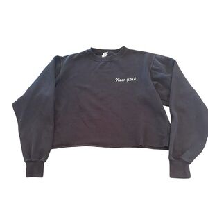 John Galt Brandy Melville New York Crop Sweatshirt